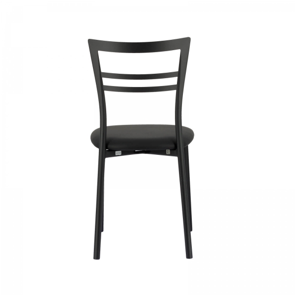 Chaise de cuisine noire assise en simili noir - Go 1419 - 6