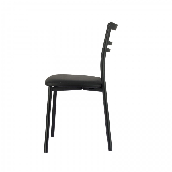 Chaise de cuisine noire assise en synthétique noir  - Go 1419 - 8