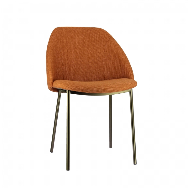 Chaise noire avec revêtement terracotta - Soda - 1