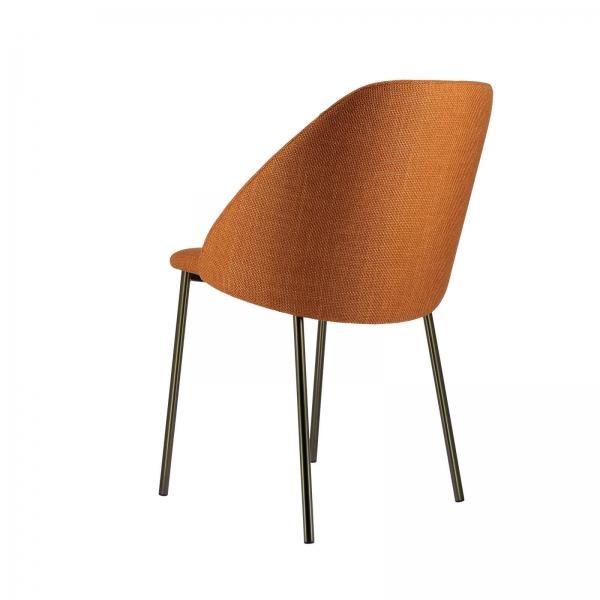 Chaise moderne noire avec assise en tissu terracotta - Soda - 8