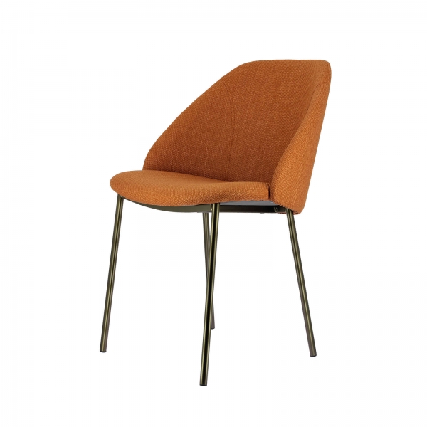 Chaise bronze avec tissu terracotta - Soda - 10