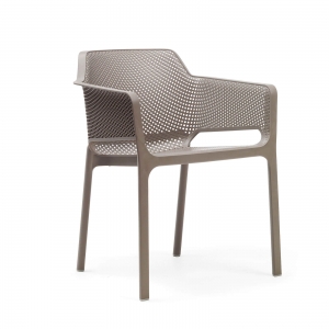 Fauteuil moderne en polypropylène taupe - Net 12