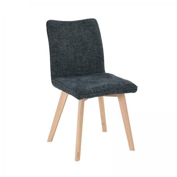 Chaise en tissu denim avec pieds en bois - Coline - 10