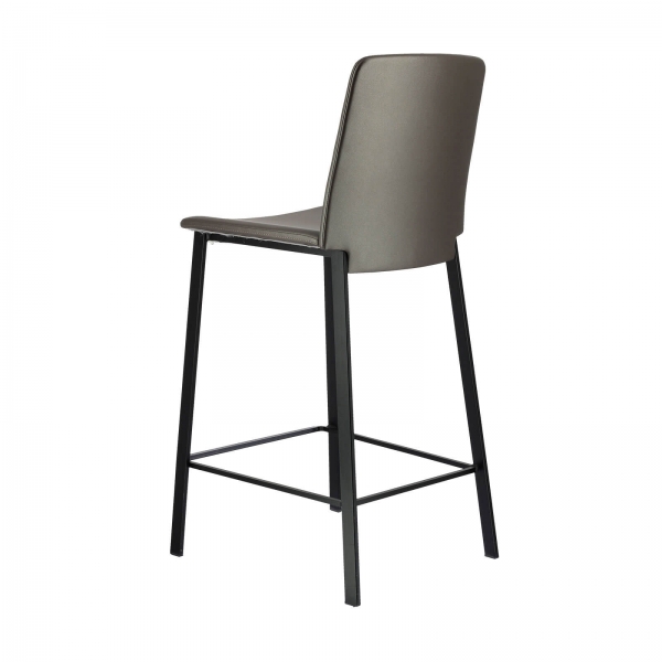 Tabouret snack taupe et pieds en métal noir - Primera - 5