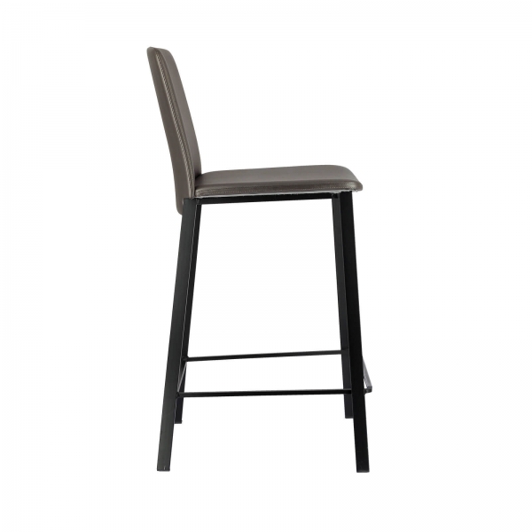 Tabouret en métal avec assise rembourrée marron au design contemporain - Primera - 8