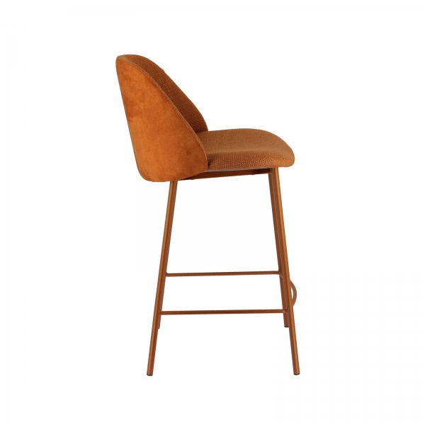 Tabouret en tissu orange avec pieds en métal - Soda - 6