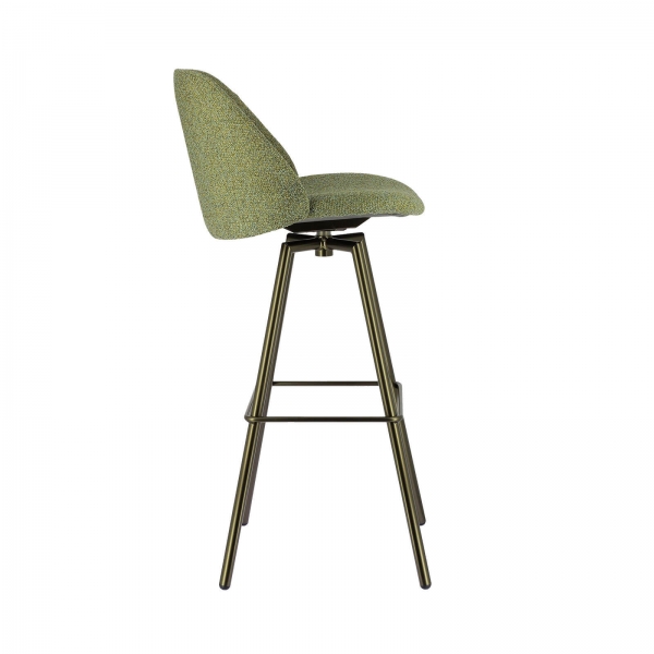 Tabouret de bar pivotant en tissu et pieds métal - Swiftie - 4