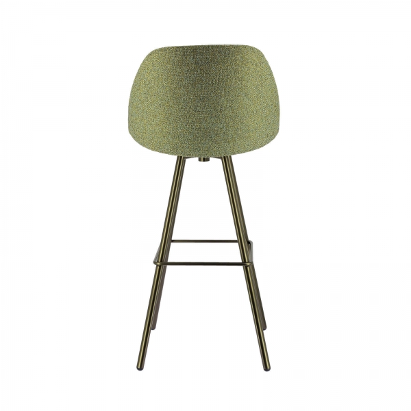 Tabouret moderne pivotant en tissu vert et pieds métal - Swiftie - 6