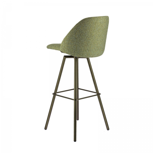 Tabouret tendance ivotant en tissu vert et pieds métal - Swiftie - 7