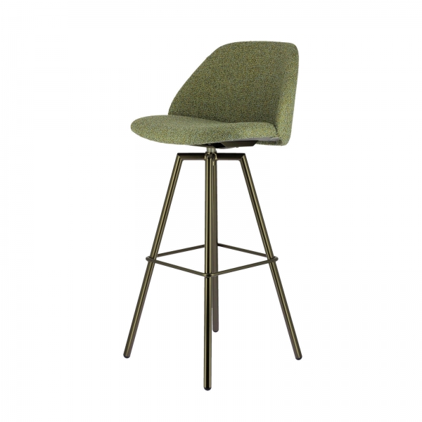 Tabouret de bar pivotant en tissu et pieds métal - Swiftie - 9