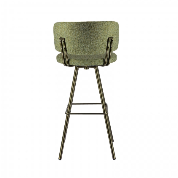 Tabouret moderne pivotant en tissu vert et pieds métal - Adagio - 6