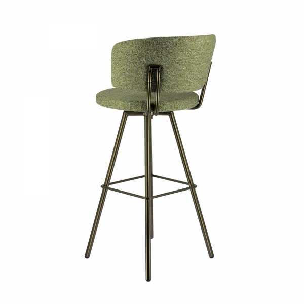 Tabouret tendance pivotant en tissu vert et pieds métal - Adagio - 7