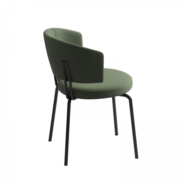 Chaise design en tissu vert - 5