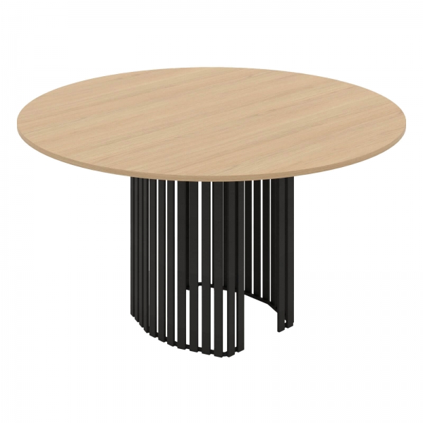 Table design ronde avec pied central en métal - Canvas - 4