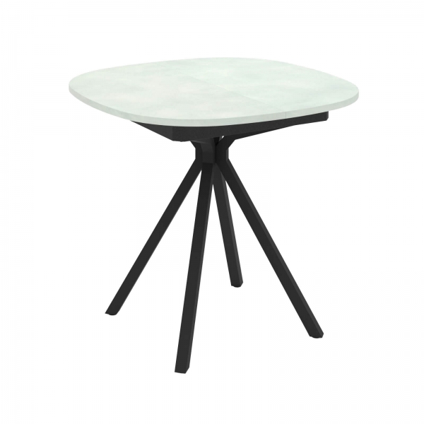 Table tendance snack carrée avec bords arrondis en stratifié et pieds en métal - Onyx - 3