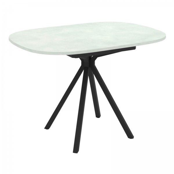 Table hauteur snack extensible carrée avec bords arrondis en stratifié et pieds métal- Onyx - 3