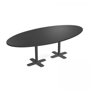 Table ovale en stratifié avec deux pieds - Spinner 2