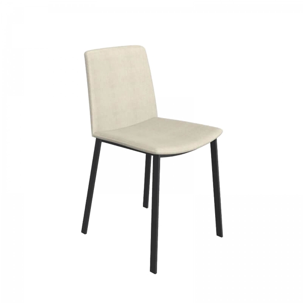 Chaise en tissu beige et pieds métal - Primera - 1