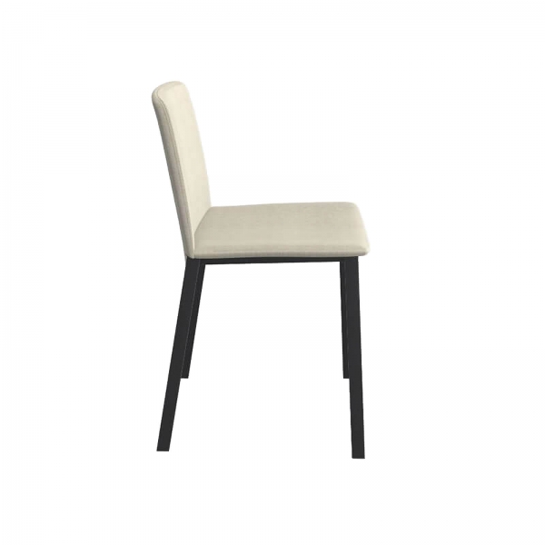 Chaise actuelle tissu beige et pieds métal - Primera - 2