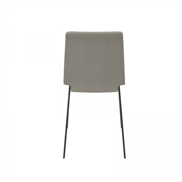 Chaise moderne tissu beige et pieds métal - Primera - 4