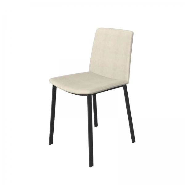 Chaise en tissu beige et pieds métal - Primera - 5
