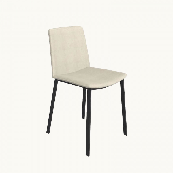 Chaise tendance tissu beige et pieds métal - Primera - 6