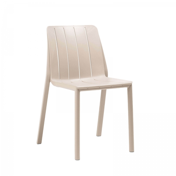 Chaise de jardin empilable en polypropylène beige - Tiberina - 6