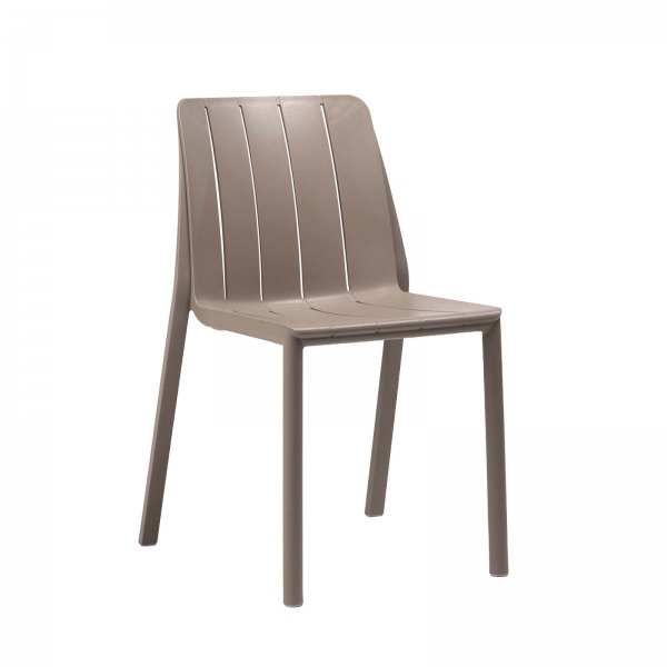 Chaise de jardin empilable en polypropylène taupe - Tiberina - 8