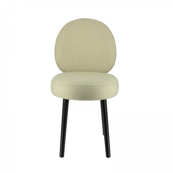 Chaise design avec assise en tissu blanc et structure noire - Severus - 2