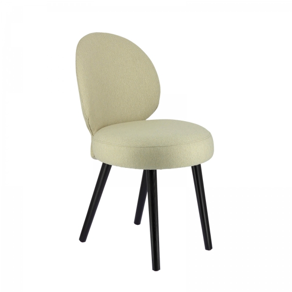 Chaise élégante en tissu blanc avec piètement noir - Severus - 3
