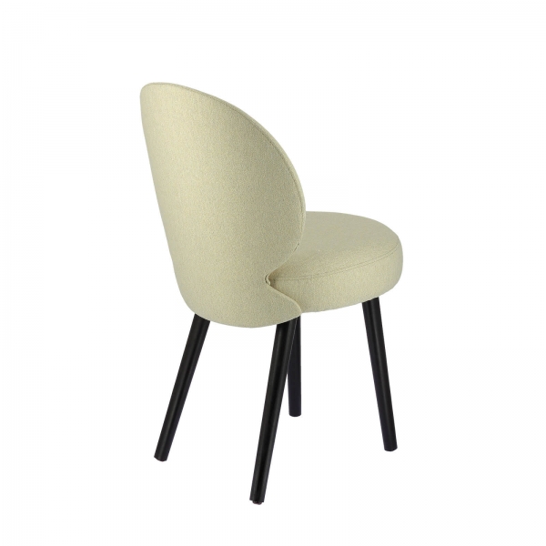 Chaise confortable en tissu blanc et base noire - Severus - 5