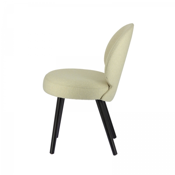 Chaise de salle à manger en tissu blanc avec piètement noir - Severus - 8
