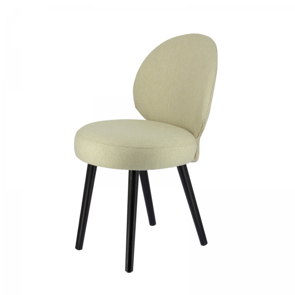 Chaise minimaliste avec assise en tissu blanc et structure noire - Severus - 9