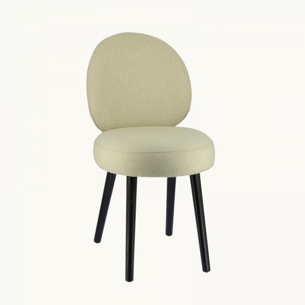 Chaise d’intérieur en tissu blanc avec piètement noir robuste - Severus - 11