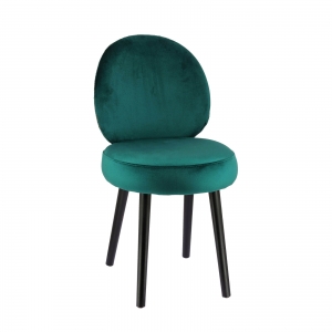 Chaise en tissu bleu avec pieds noirs - Severus