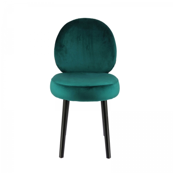 Chaise design avec assise en tissu bleu et structure noire - Severus - 2