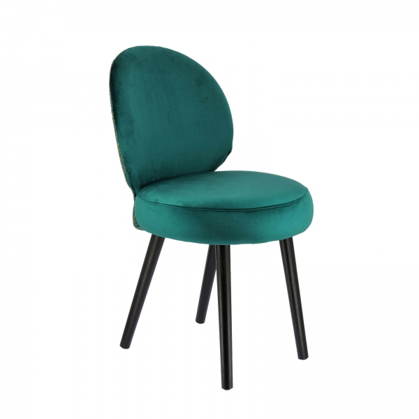 Chaise élégante en tissu bleu avec piètement noir - Severus - 3