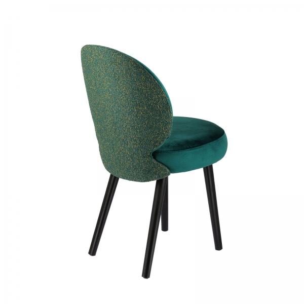Chaise confortable en tissu bleu et base noire - Severus - 5