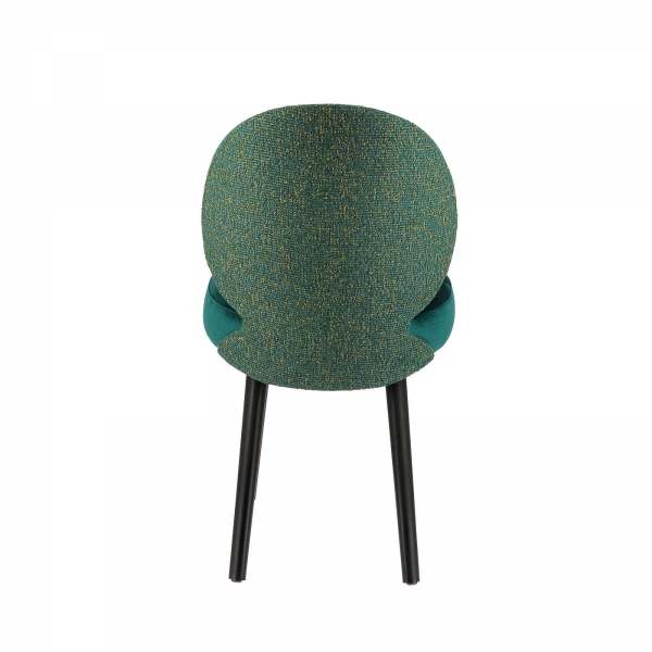 Chaise moderne avec revêtement en tissu bleu et pieds noirs - Severus - 6