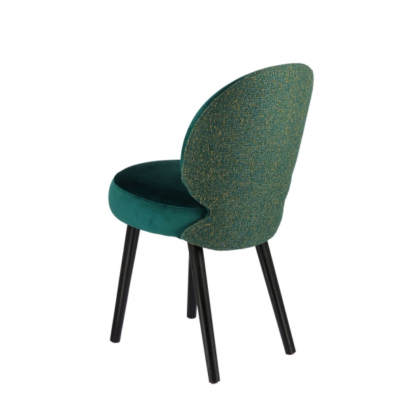 Chaise d’intérieur en tissu bleu avec piètement noir - Severus - 7