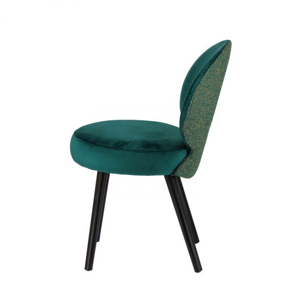 Chaise minimaliste en tissu bleu avec pieds noirs fins - Severus - 8