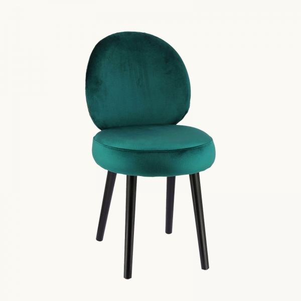 Chaise tendance en tissu bleu avec pieds noirs élégants - Severus - 12