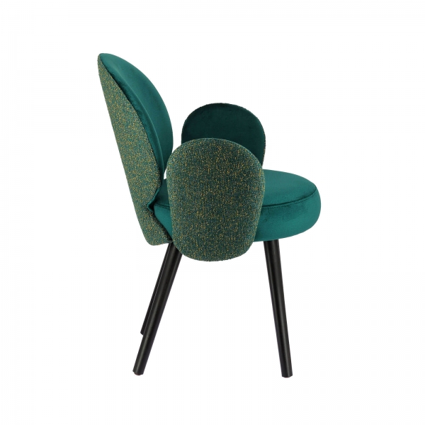 Fauteuil contemporain en tissu bleu avec pieds noirs - Severus - 4