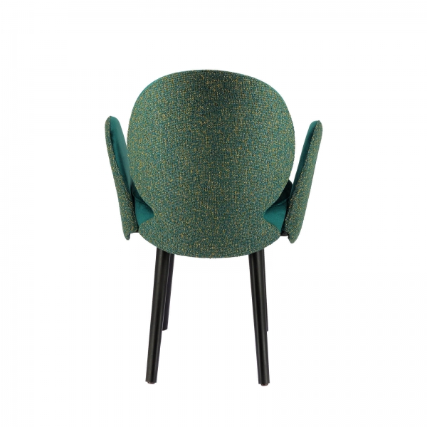 Fauteuil moderne avec revêtement en tissu bleu et pieds noirs - Severus - 6