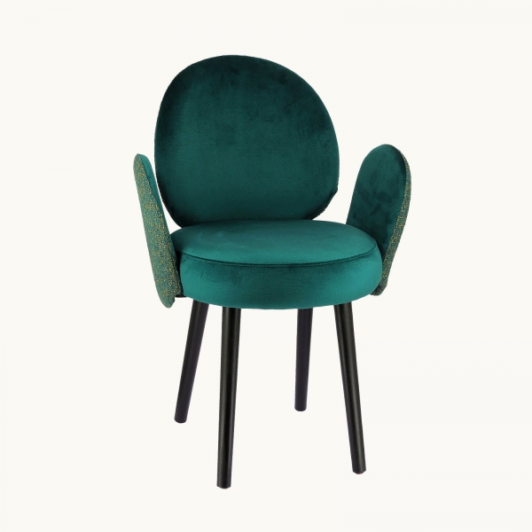 Fauteuil tendance en tissu bleu avec pieds noirs élégants - Severus - 12