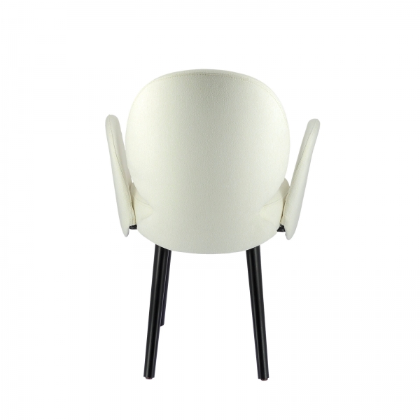 Fauteuil moderne avec revêtement en tissu blanc et pieds noirs - Severus - 6