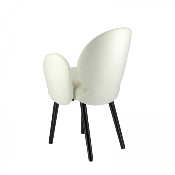 Fauteuil d’intérieur en tissu blanc avec piètement noir - Severus - 7