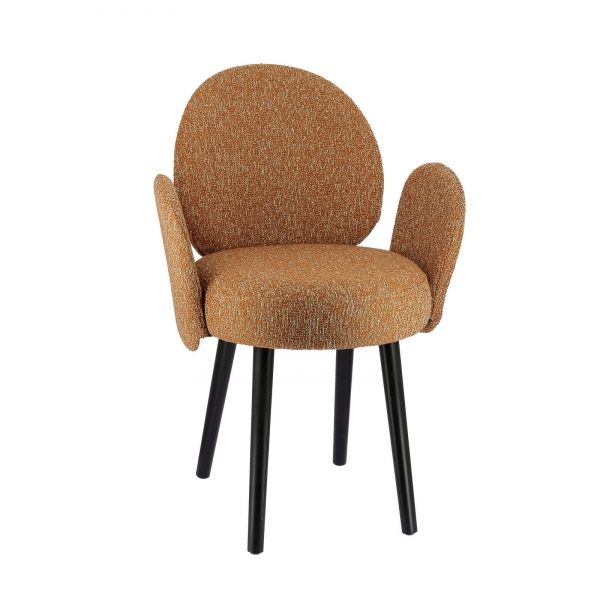 Fauteuil en tissu marron avec pieds noirs - Severus - 11