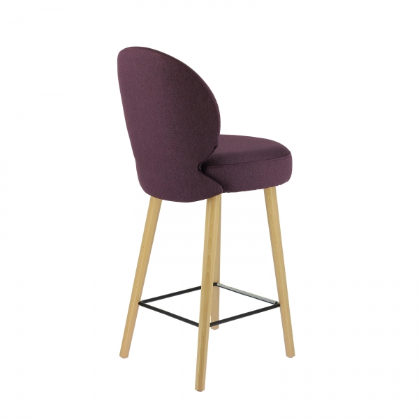 Tabouret minimaliste en tissu violet avec pieds beiges fins - Severus - 8
