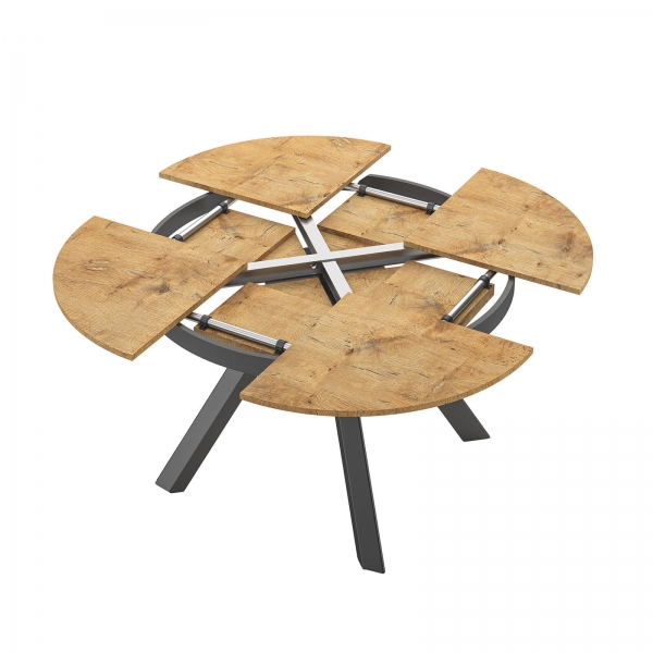 Table ronde design italien extensible avec pieds en métal - Petalo - 4